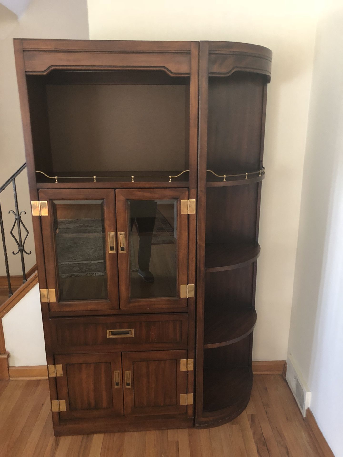 Beautiful antique 6 foot hardwood cabinet