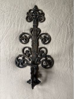 Vintage Mid Century Decorative Gothic Wall Mounted Homco Candle Sconce