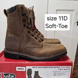 Justin Soft Toe Work Boots Size 11