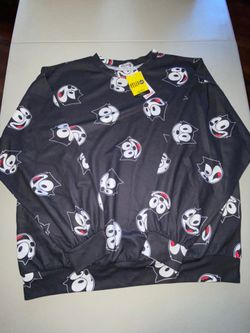 NEW felix the cat long sleeve polyester SHIRT LARGE