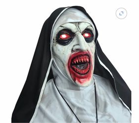 Horror Nun Halloween Latex Mask with crazy Eyes