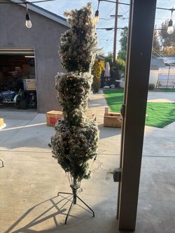 Flocked Artificial Christmas Tree with Lights