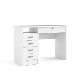 Tvilum,Walden Desk with 5 Drawers, White