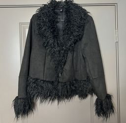 Oversized Black Fur Coat