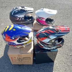 Brand new off-road motorcycle helmets for 60 bucks each
