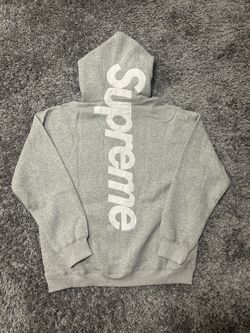 Supreme Grey Satin Applique Hoodie Size XLarge