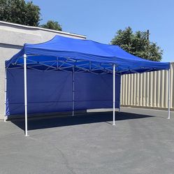 Brand New $220 Heavy-Duty EZ Popup Canopy 10x20’ with (2 Sidewalls) Outdoor Gazebo, Carry Bag 