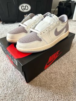 Size 9.5 - Jordan 1 Retro OG Low Sail Atmosphere Grey