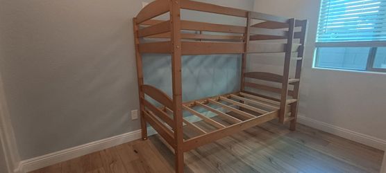 Solid Wood Twin over Twin Bunk Bed Frame