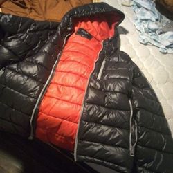 Black And Red Guess Puffer Jacket 