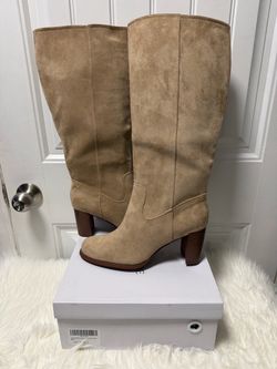 Gracestride tan Suede Knee-High Heeled Boots