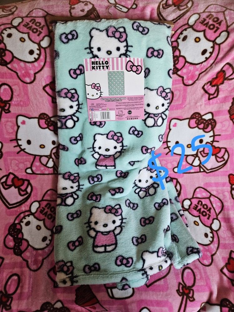 Hello Kitty Fuzzy Blanket $25