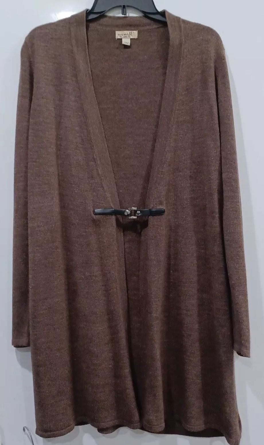 One World Brown Long Cardigan Duster Size M