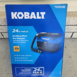 Kobalt 24-Volt Cordless Wet/Dry Shop Vacuum -BRAND NEW 