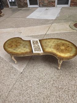Vintage Kidney-Shaped Coffee Table