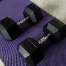 Rubber Hex Dumbbells 50 Lb 