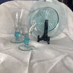 Mid Century Modern Glass - Bryce Apollo Cerulean