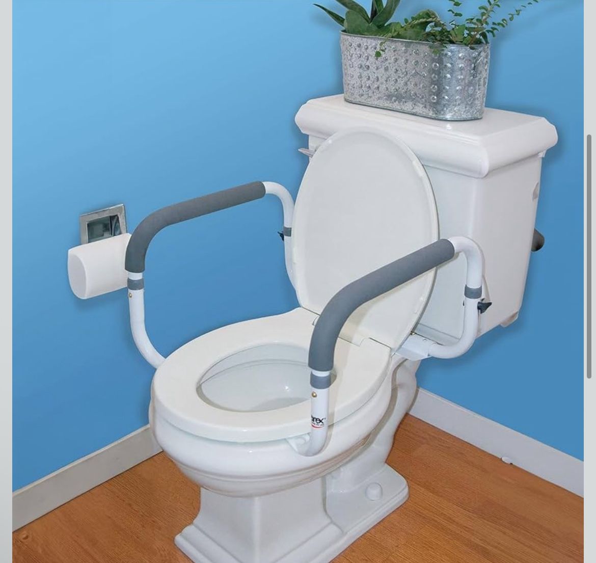 Carex Toilet Safety Frame - Toilet Safety Rails With Adjustable Width - Toilet Rails For Elderly, Handicap, Home Health Care Equipment After Surgery,