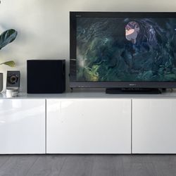 BESTÅ TV unit with doors Selsviken white, glossy