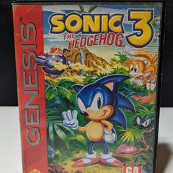 Sonic the Hedgehog 3 Sega Genesis Game, Box and Cartridge Only, Vintage 1994

