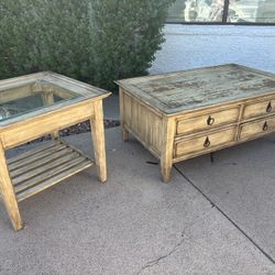 Matching coffee table with storage and end table