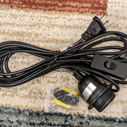 Rustic State Black Fabric Cord Set With Toggle Switch 15 Feet Hanging Pendant...