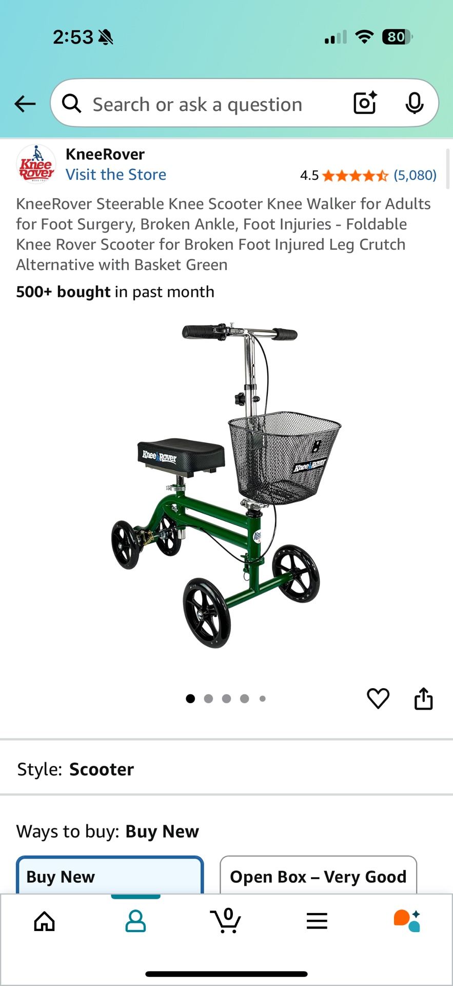 KneeRover Steerable Knee Scooter for Adults