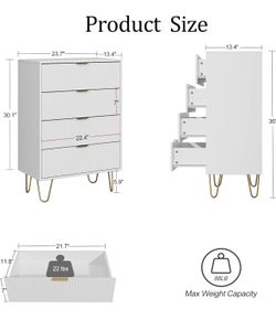 Bed Side White Dresser