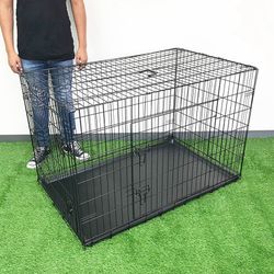 (New) $75 Folding X-Large 48” Dog Cage Crate Kennel 48x29x32” 