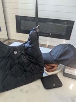 Lululemon bag, wallet and hat