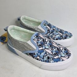 Disney Stitch Canvas Slip On Shoes Girls Size 4