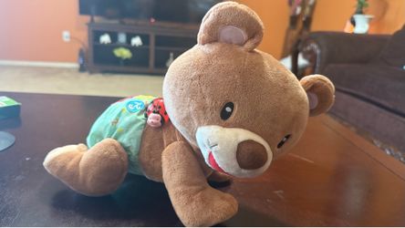 Vtech Explore & Crawl Learning Bear Plush Baby Toy Brown/ Green/Red 6-36M