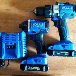 Kobalt 24 Volt Impact Driver And Drill Set