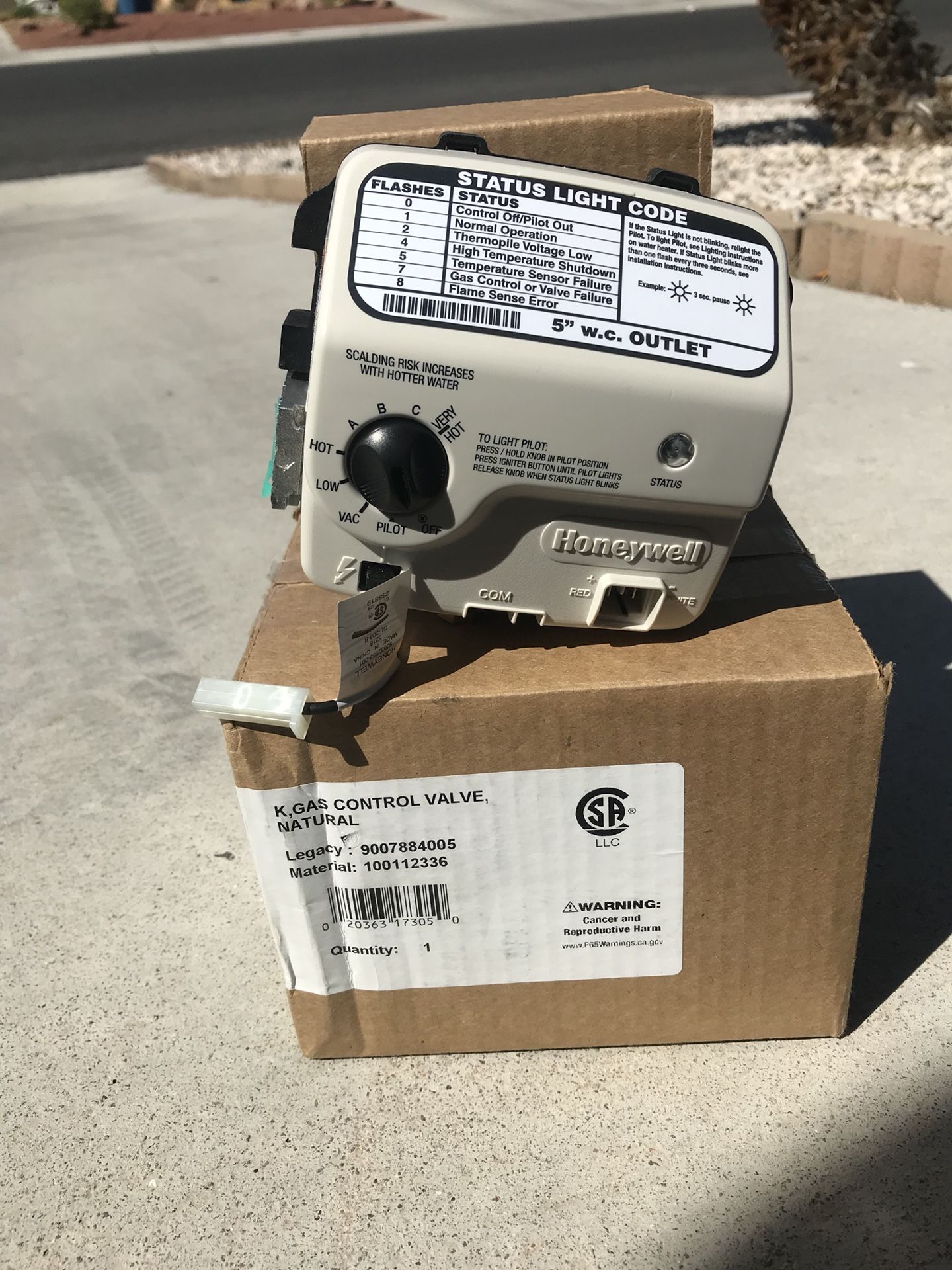 Honeywell gas control valve /water heater #s/100112336 for Sale in North  Las Vegas, NV - OfferUp