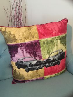 Mini Cooper motif pillow
