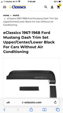 1967 Mustang Dash Trim