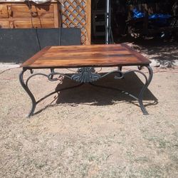 Antique Reclaimed Wood Iron Coffee Table