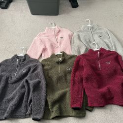 PINK Victoria Secret 1/4 Zip Long Sleeve Mock Neck White Sherpa Sweatshirt S $15 Each 