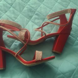 Red Glitter Heels