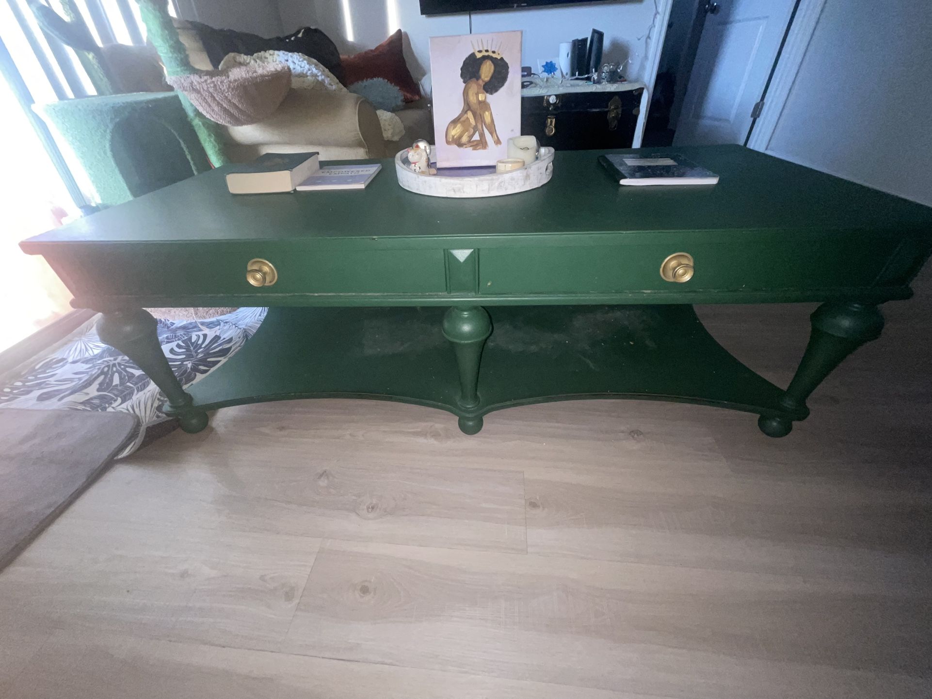 Dark Green Coffee Table – $35 (Pick-Up Only)