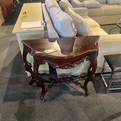 CONSOLE TABLE: Traditional Ornate Dark Wood Console Table SKU NST54Z