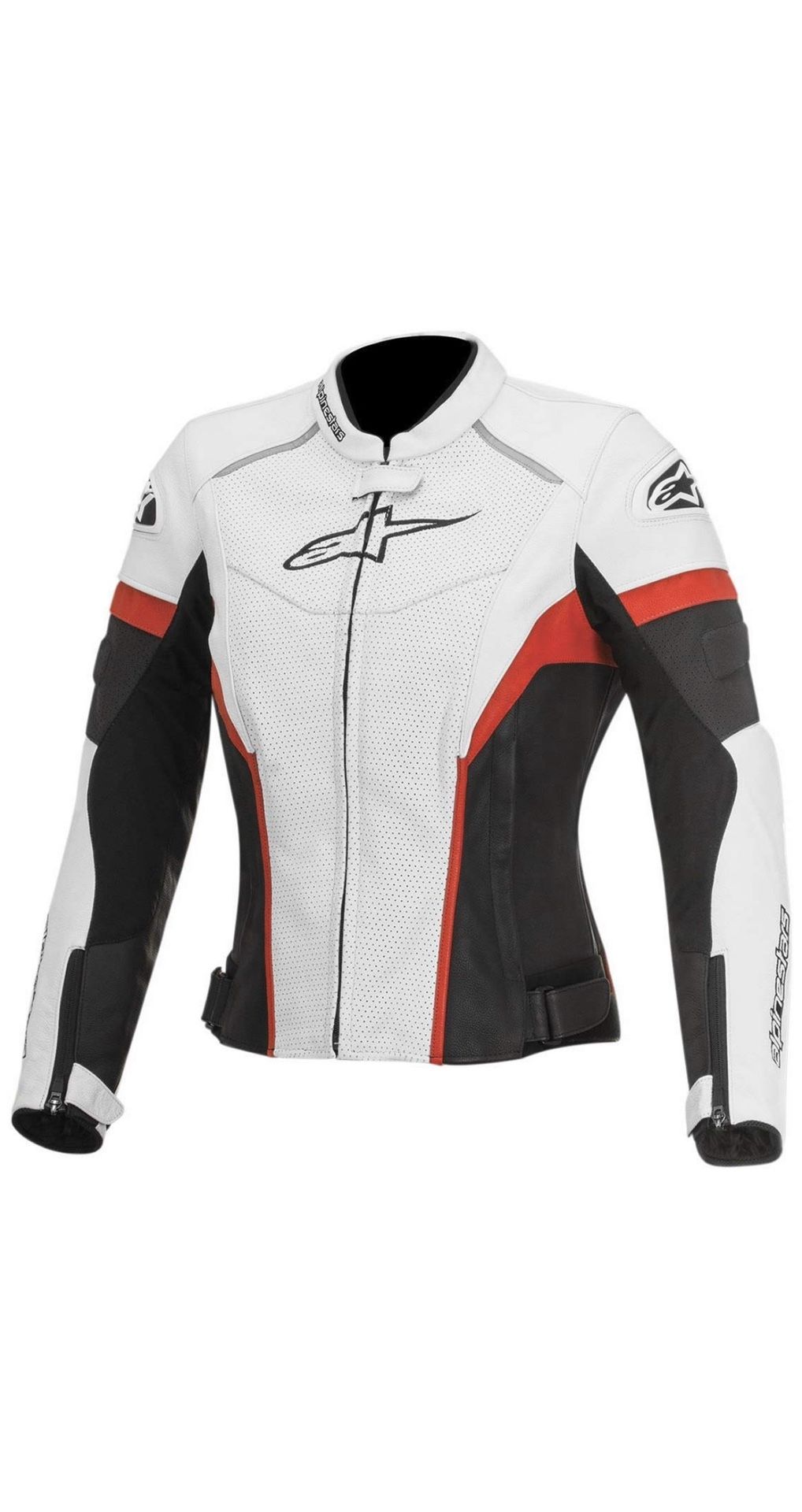 New Alpinestars GP Plus R Perforated Women's Street Motorcycle Jackets - White/Black/Red / Size 42