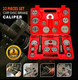 22PCS CALIPER TOOL KIT CASE WIND BACK DISC BRAKE PAD PISTON COMPRESSOR