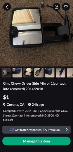 Gmc Chevy Driver Side Mirror 1(contact info removed) 3(contact info removed)/2018