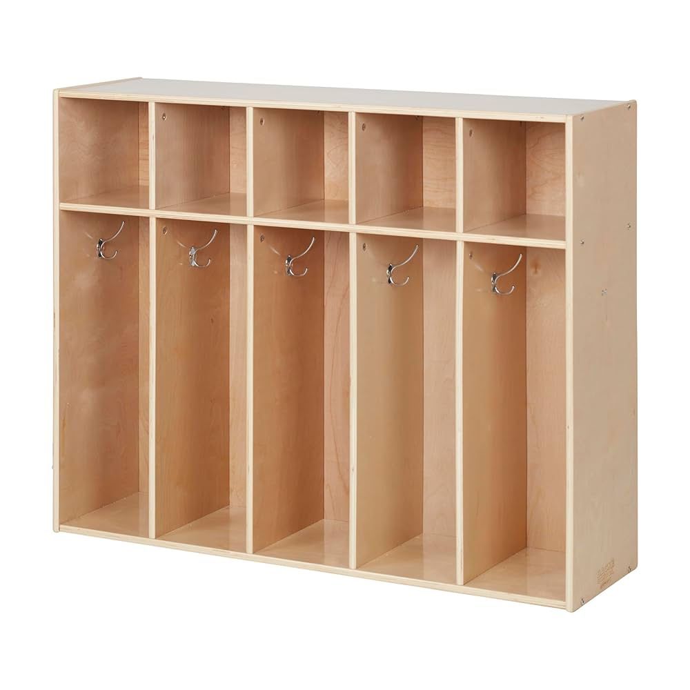 Sleekline 5-Section Toddler-Sized Coat Locker, Kids Furniture, Natural