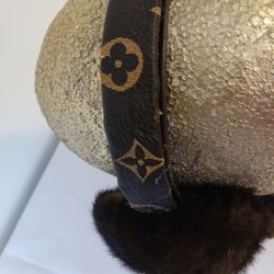 DESIGNER MINK FUR EARMUFF HAT w/ FREE BAG CHARM
