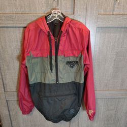 Vintage Famous Stars And Straps Hoodie Windbreaker Half Zip Double lined