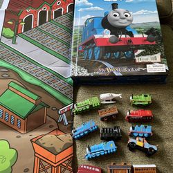 Thomas the tank story book and figurines