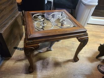 Vintage Glass & Metal Top End Tabme