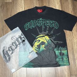 Godspeed Statue Of Liberty Black Tee Shirt 